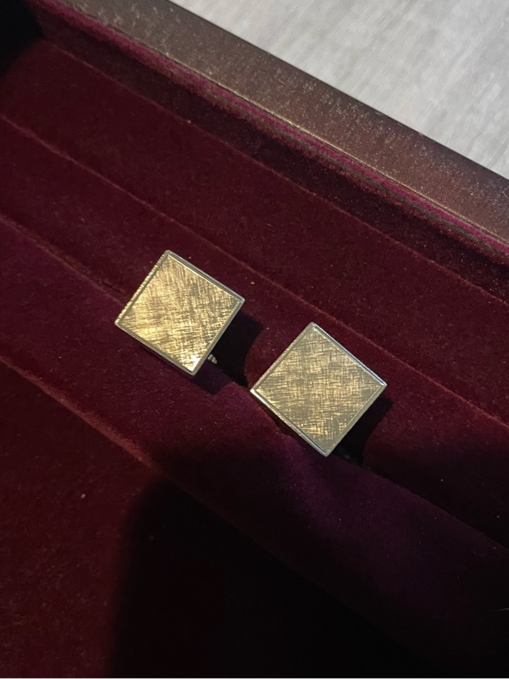 Swank Gold Brushed Square Cufflinks - Picture 3 of 6